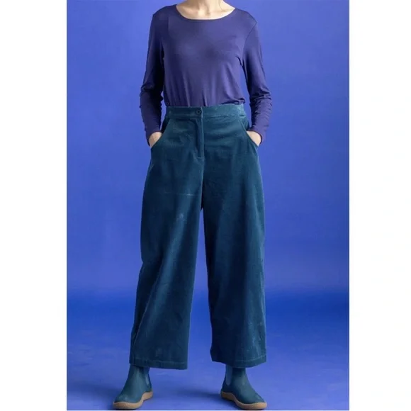 Gudrun Sjoden Corduroy Pants Wide Leg Trousers Spring Green XL - Picture 10 of 10